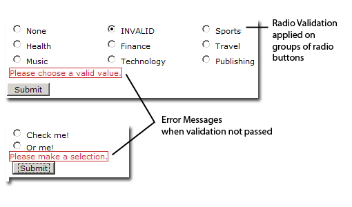 Radio Validation Widget